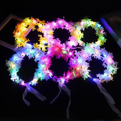 Bandă pentru cap cu flori cu LED, ușoară, luminoasă, cu ghirlande florale, pentru femei, fete, accesorii pentru cap, accesorii pentru păr