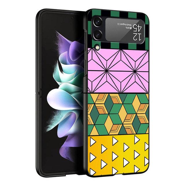 Cover Per Samsung Galaxy Zflip3 Zflip Z Flip 3 5g Z Flip 4 Flip3 Zflip4 Zflip Cover Rigida in PC Stampa a Colori Demon Slayer