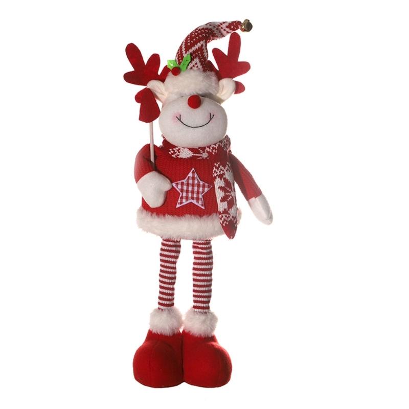 

Adjustable Leg Christmas Characters Stylish Plush Decoration Home Accessory Portable for Holiday Ornament Display