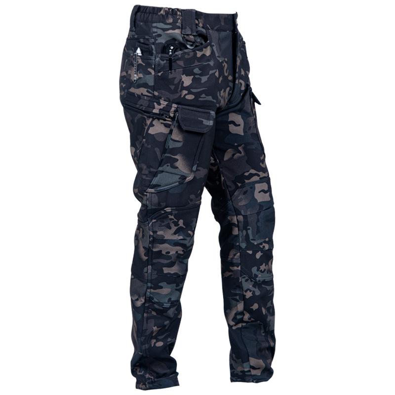 Men's Outdoor Sports Trekking Fleece Pants Sweatpants Multi-pocket Pants City Warm Cargo Pants