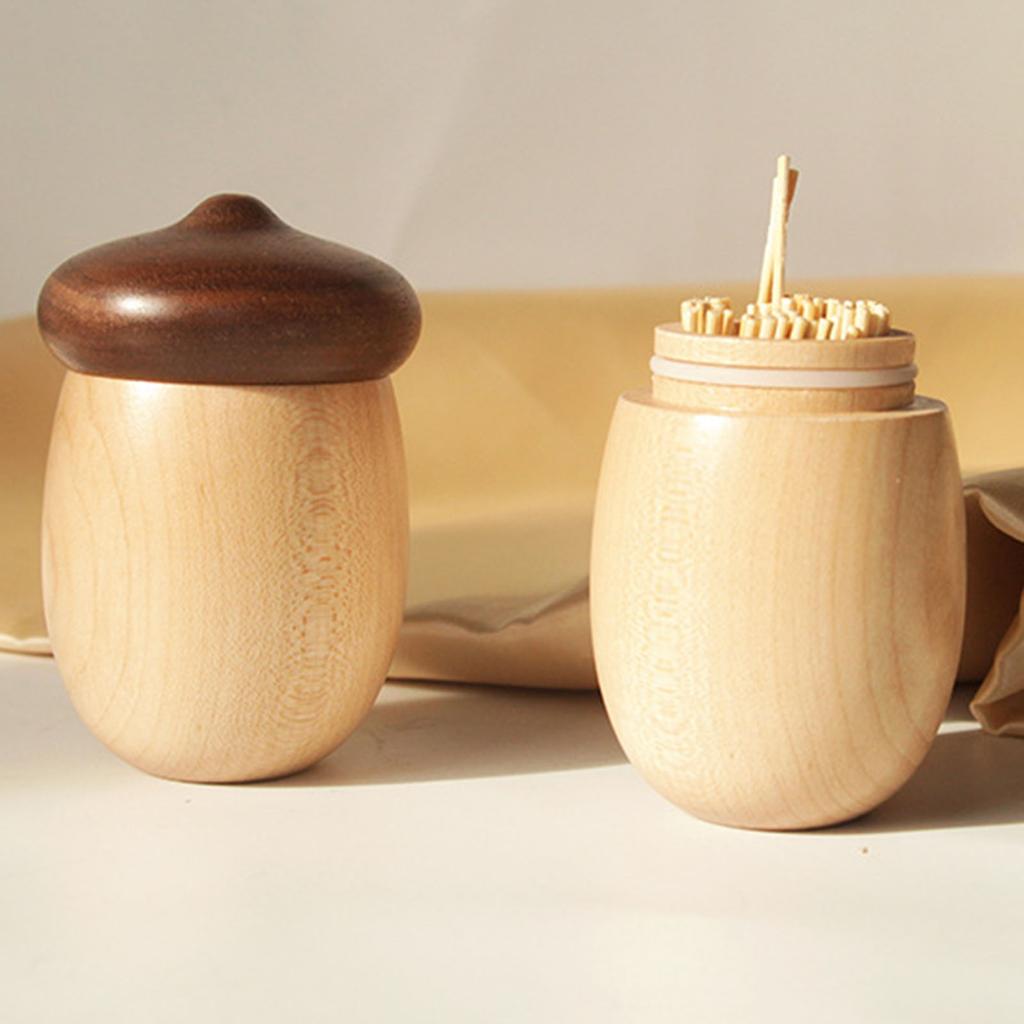 Zahnstocherhalter aus Holz, japanische Zahnstocher-Aufbewahrungsbox in Eichelform, Ständer, Tischdekoration, Zahnstocherspender, Küchen-Organizer