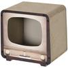 Cat Scratching Post, 2-in-1 TV Shape, House and Mat, Corrugated Cardboard, 39 x 29 x 37 cm, Brown