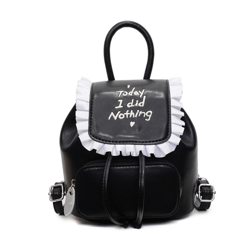 

Fashion Portable Small Backpack Women s New Versatile Casual Solid Color Going Out Backpack чорний