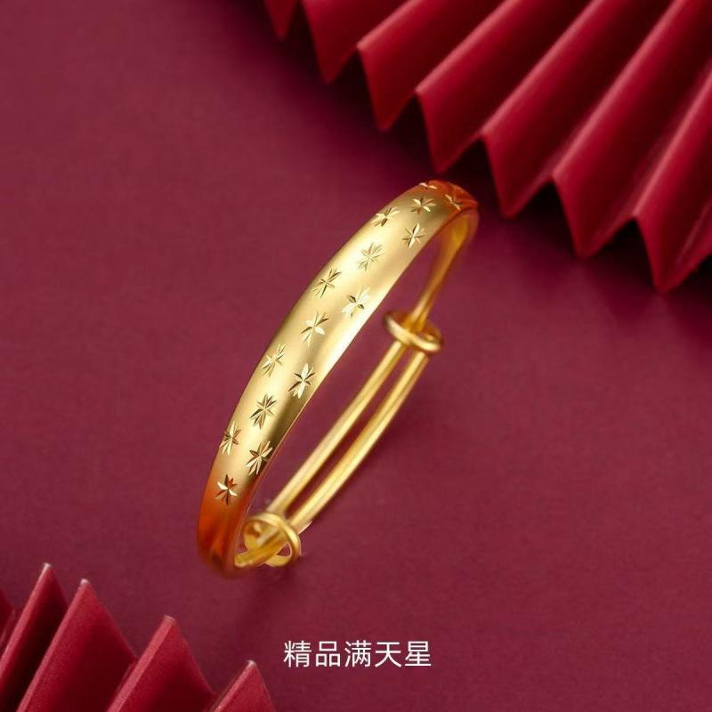 Live broadcast popular sand gold gypsy star bracelet light luxury high-end push-pull bracelet simulation gold bracelet bracelet jewelry