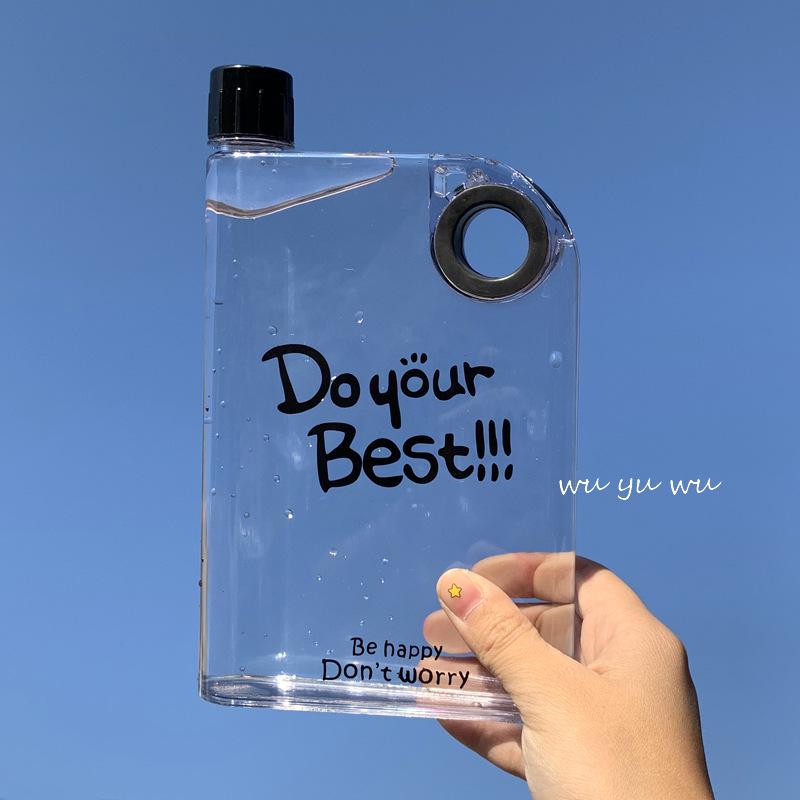 A5 Frosted Transparent Water Bottle - Custom Logo Printing Gift Cup 420ml чёрный