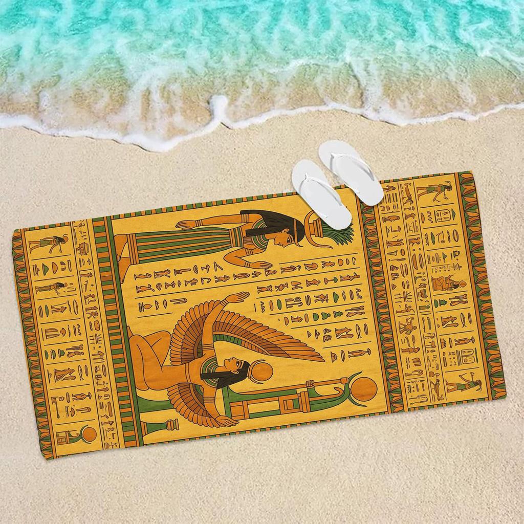 Veelzijdig Polyester Strandlaken - Multifunctioneel Handdoek voor Zwemmen, Fitness, Kamperen, Yoga, Reizen & Strandactiviteiten