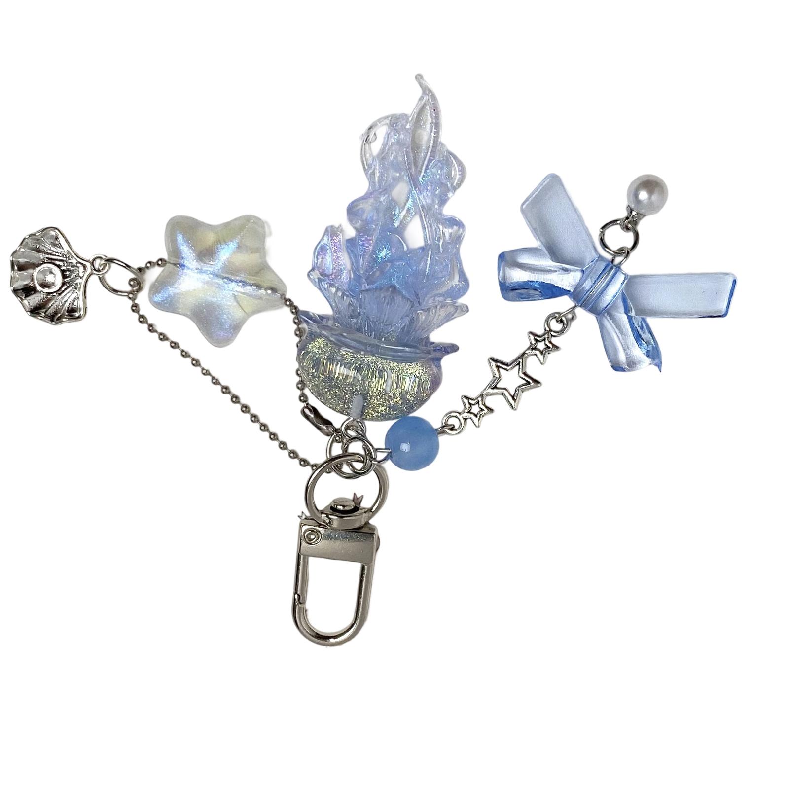 

Брелок для телефона Медуза Шайни Элегантный брелок Подвесное украшение для рюкзака кошелька Подарок Смола Сплав Аксессуар 1 синий