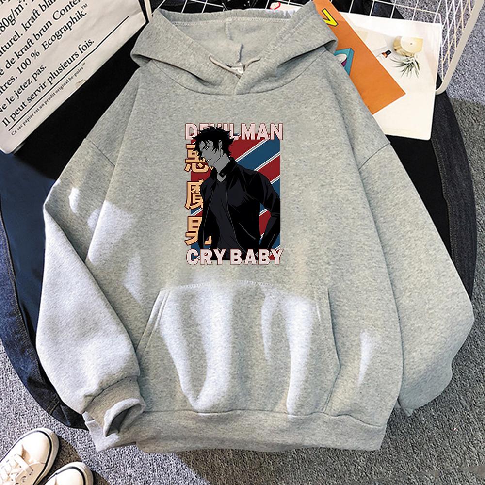 New Arrival Devilman Crybaby Hoodies for Men Fashion Casuals Japanese Korean Style Streetwear Warm Long Sleeve Oversized Sweatshirt