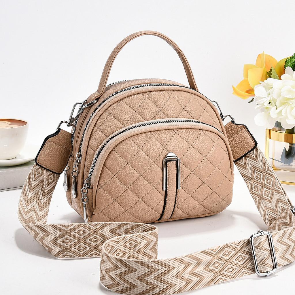Stylish Mini Quilted Handbag Elegant Pu Material Versatile Shoulder Crossbody Bag Black Blue Khaki Gray White Pink