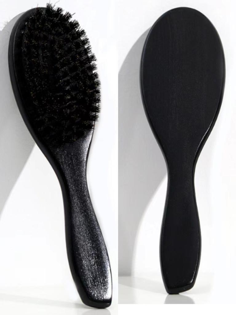 New Arrival Hair Brush Wood Handle Boar Bristle Beard Comb Styling Detangling Straighten Brown Lotus Boar Bristles Massage Comb