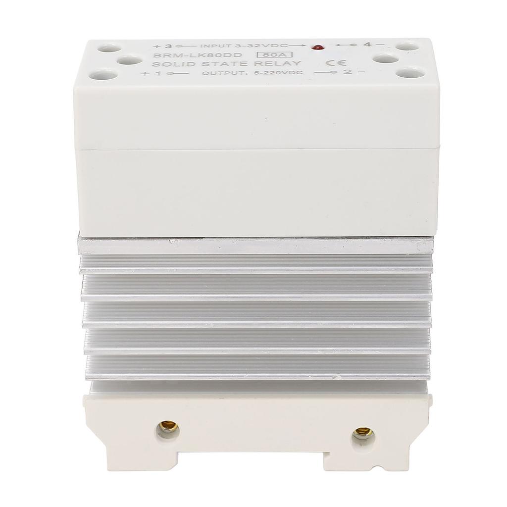 Solid State Relay 80A 3‑32VDC Input 5‑220VDC Output 35MM Rail Mounting DC To DC SSR with Heatsink