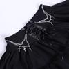 GMXIA Trend letnej halloweenskej párty Slim-fit Chain Cross Dvojitá gotická polovičná sukňa pre ženy