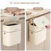 Creative Wall Mounted Hanging Trash Can Bin for Kitchens Cabinet Door with Lid Kitchen Trash Bins Garbage Can Home