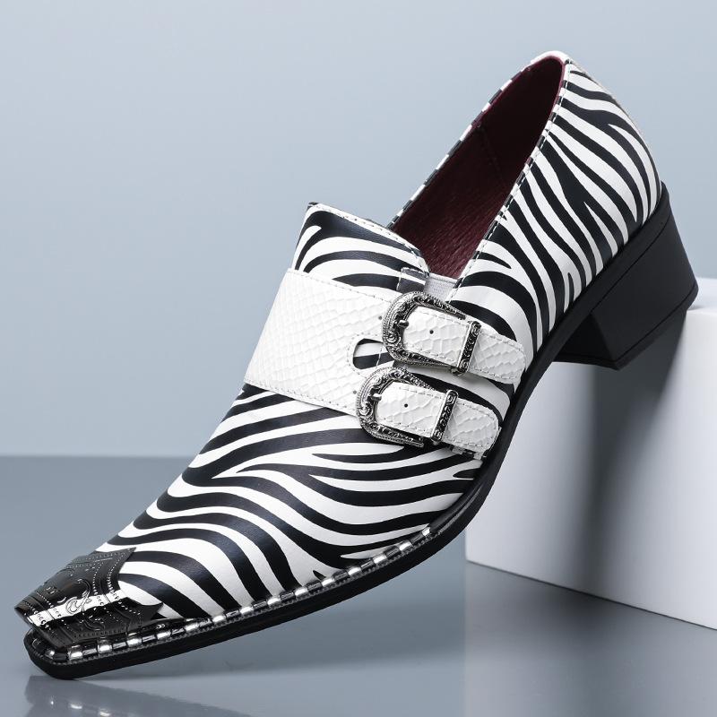 Men`S Zebra Print Double Monk Strap