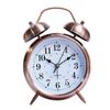 Vintage 1-inch Metal Bell Alarm Clock, Ashida Silent Movement Clock, Student Bedside Clock with Light
