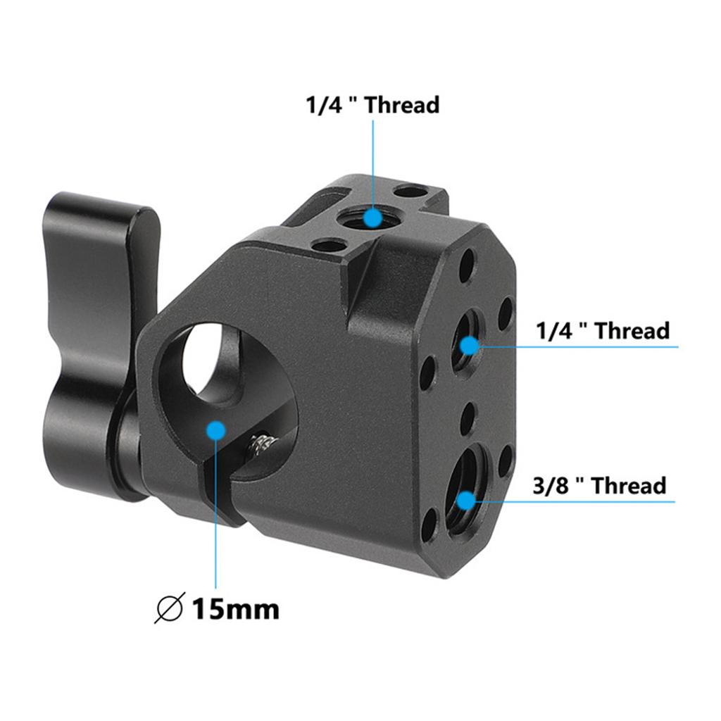 Aluminum 15mm Single Rod Clamp Camera Rod Mount With 1/4inch-20 Thread Screw Home Improvement Installation Accessories
