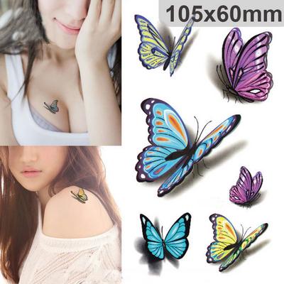 Charming 3D Temporary Butterfly Tattoo Sticker Body Art Removable Waterproof