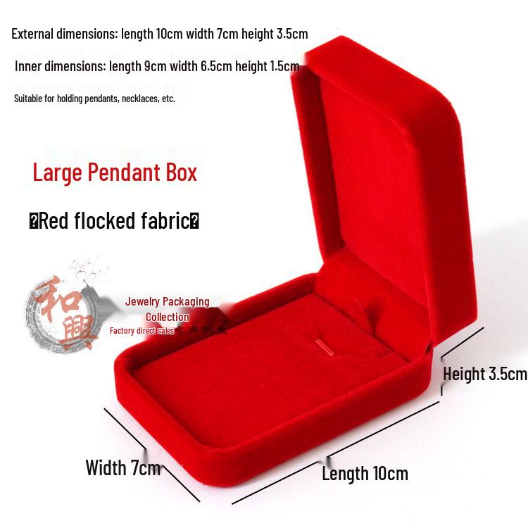 Red Wedding Jewelry Gift Box for Rings, Pendants & Necklaces - Elegant Gold Ornament Packaging