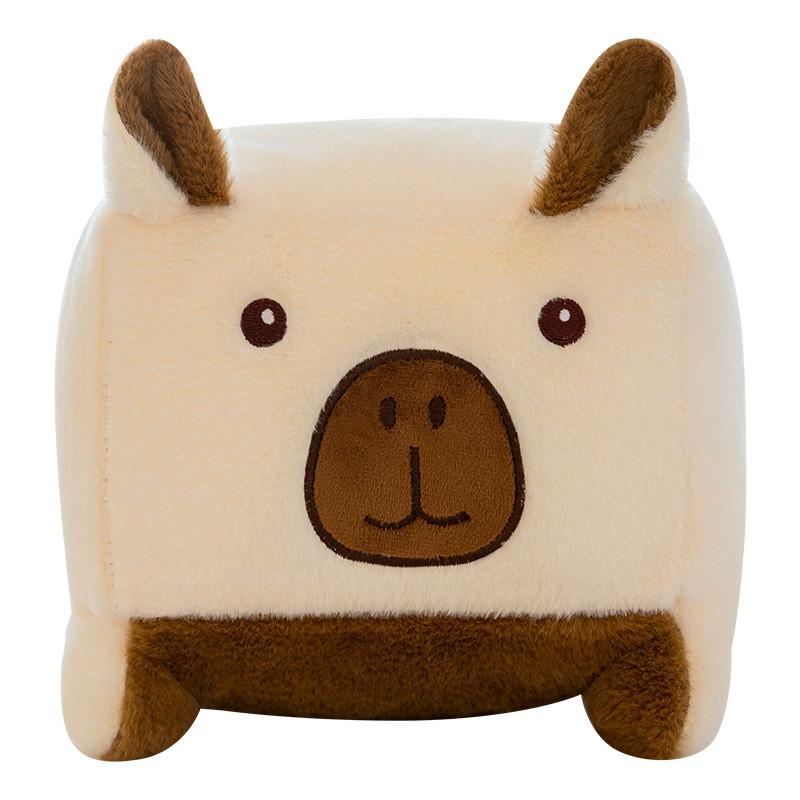Square Capybara Plush Toy Cute Stuffed Animal Doll Cartoon Decoration Gift Kids