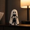 Resin Ghost Holding Cat Figurine Halloween Desktop Ornament Miniature Ghost Cat Statue Home Shelf Party Decoration
