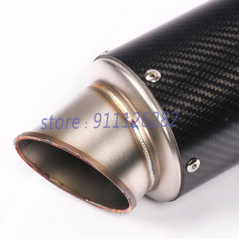 Universal 51mm Motorcycle Exhaust Escape Modifief Carbon Fiber 60mm 61mm Muffler For KTM R1 GSX-S750 S1000RR Z900 R25 R3 ZT125