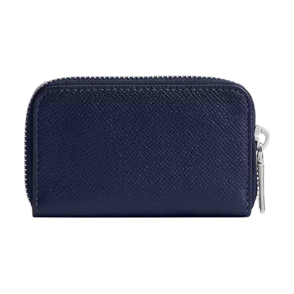 Coach Zip Around 11 Crossgrain Leather Card Case Small Women Accessories Dark-Blue CU220-DEB