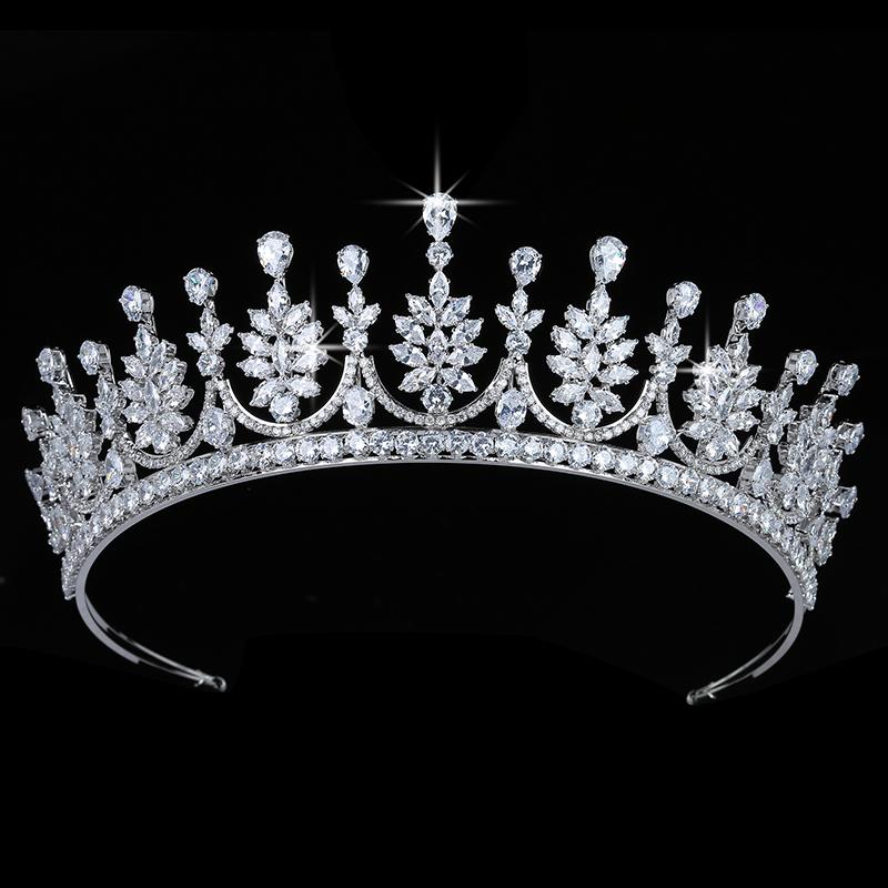 High-end Bridal Tiaras Copper Alloy Cubic Zircon Wedding Hair Accessories Hairband Shining Crystal Crowns BC5680