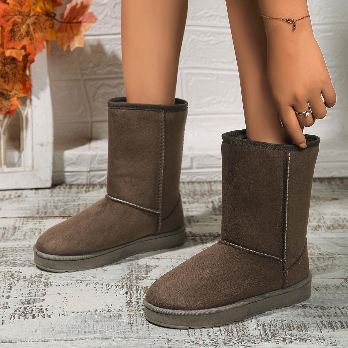 

Женские ботинки классические модные водонепроницаемые теплые зимние ботинки женские 2024 новые зимние меховые плюс бархатные туфли для женщин Zapatos De Mujer 44 коричневый