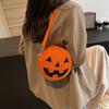 Purse Round Halloween Pumpkin Crossbody Bag Adjustable Strap Pumpkin Devil Shoulder Bag Men/Women
