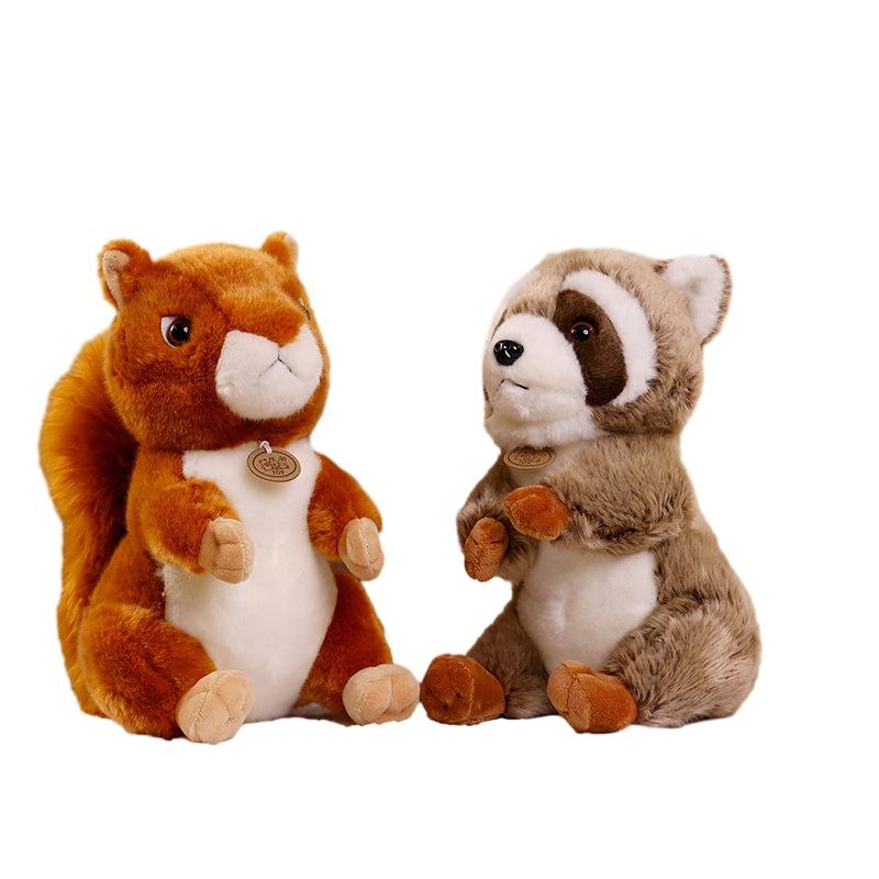 Cute And Soft Squirrel Raccoon Plush Toy For Kids Wholesale Animal Park Souvenir