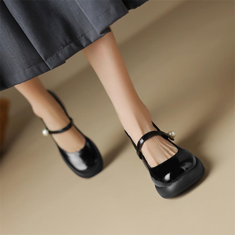 Zapatos de tacón Mary Jane con punta redonda y tacones altos