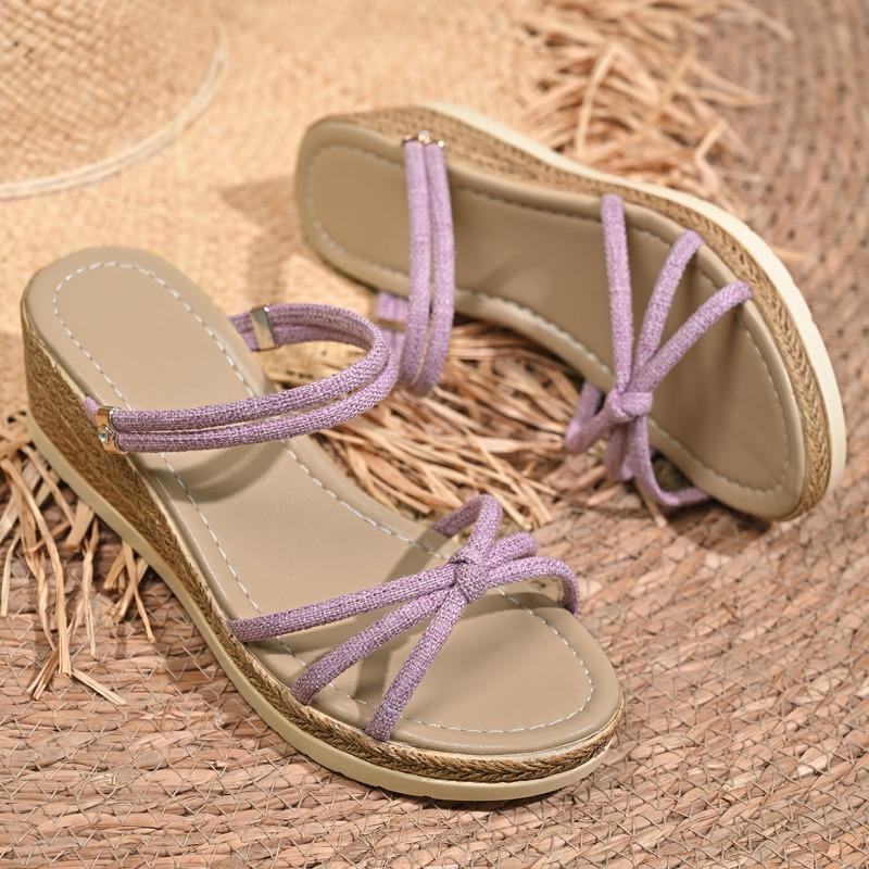 

Модные хрустальные полукаблуки женские танкетки шлепанцы дизайнерские роскошные повседневные туфли 2025 летние сандалии новые тренды шлепанцы пляжные сандалии 43 фиолетовый