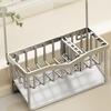 Kitchen Sink Caddy Stainless Steel Sponge And Brush Holder with Adjustable Divider Auto Drain Tray Countertop Organizer for Utensils Dish Soap Bottle