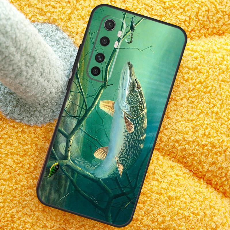 Pike Fish Fishing Bait Case For Xiaomi 15 14 Ultra 13T 14T 15T 17 Pro Max Cover For POCO X7 F8 Pro X3 X5 X6 F5 F6 F7