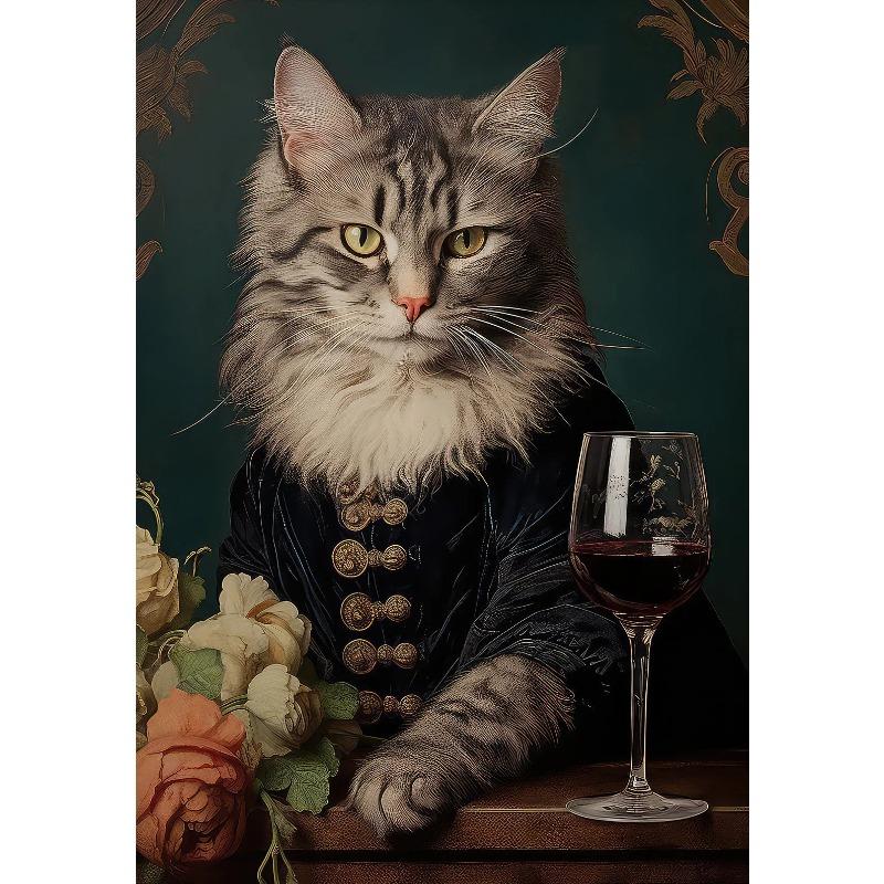 Funny Pet Dog Renaissance Animal Portraits Minimalist Wall Art Print Canvas Painting for Living Room Modern Home Decor