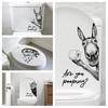 Are You Pooping Toilet Lid Stickers Funny Animals Toilet Seat Tank Lid Cover Decals Removable PVC Wall Sticker for Bathroom Washroom
