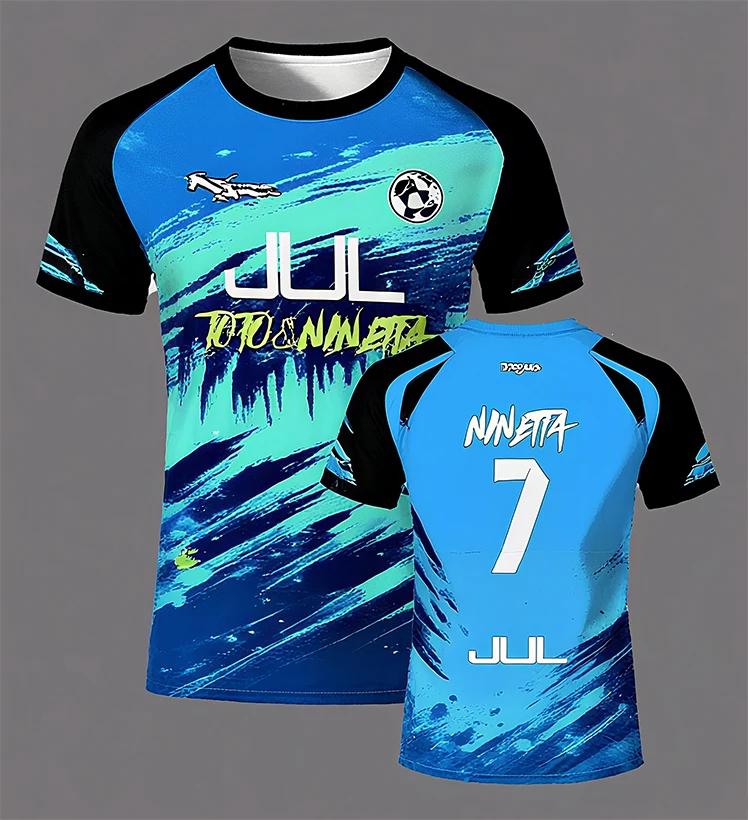 JUL 3D Series 90-Minute Football T-Shirt, Quick-Dry Summer Outdoor Sports T-Shirt for Men, Loose-Fit Crew Neck T-Shirt
