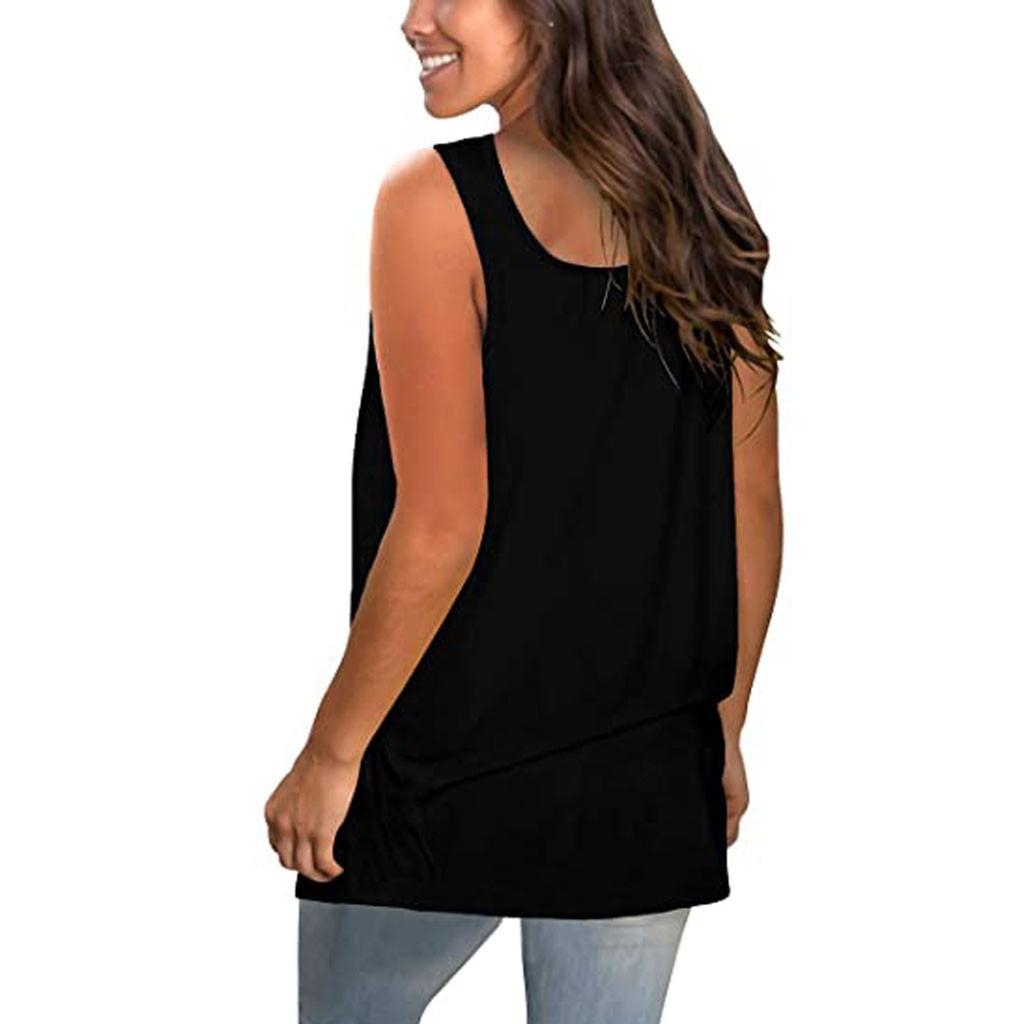 Women's Fashion Summer Sleeveless Solid Color Casual Sexy Thin Cami Tank Top