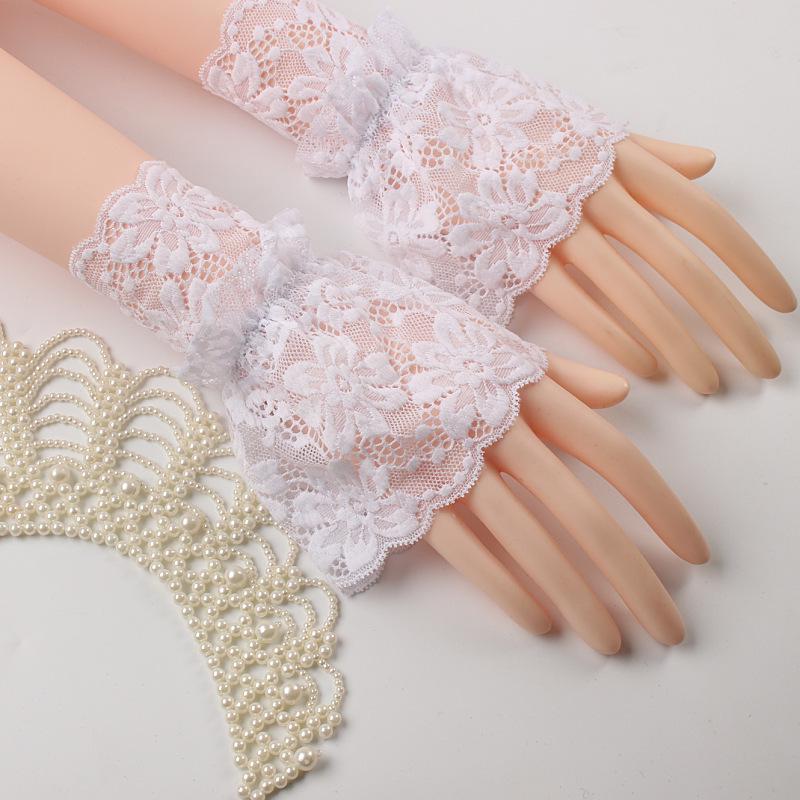 Korean Style Lace Arm Sleeve Covers for Women - Conceals Scars & Tattoos, Short Sleeve Wristlets & Gloves.