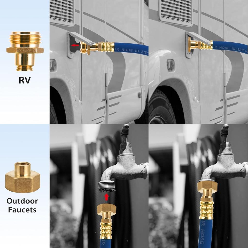 Tool Daily Winterize Blowout Adapter With Shut Off Valve, RV Winterizing Kit 12" Air Compressor Quick Connect Blow Out Fitting Plug For Motorhome,