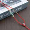 Handwoven Adjustable Jade Pendant Lanyard Necklace - Thin Gold Rope Style