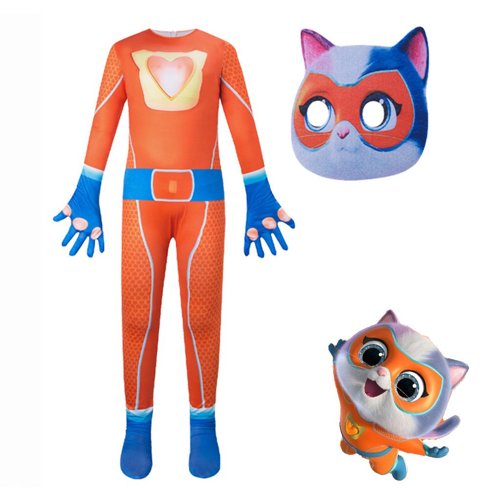 SuperKitties 5-Piece Halloween Jumpsuit Costume for Stage Performance