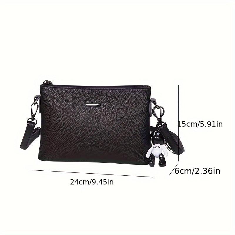 Leather Shoulder Purse with Removable Strap and Zipper Closure, Crossbody Bags for Women Solid Color, Simple Fashi Accessory