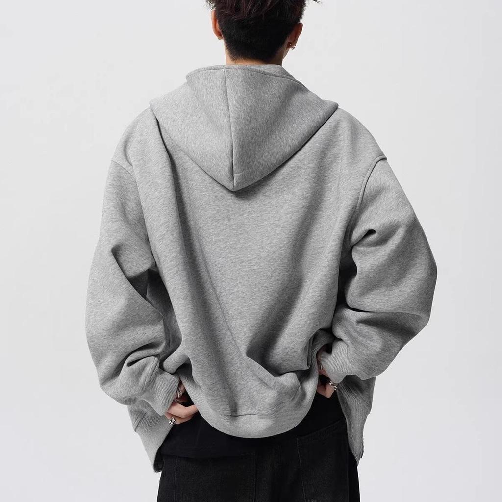 Men's Double-Zip Cardigan Hoodie: American Trendy Heavyweight, Loose Fit, Spring & Autumn Style