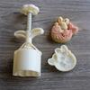 Hase mit fischförmigen Mondkuchenstempeln Kunststoffmaterial Mondkuchenformen Mondkuchenwerkzeuge Handdruck Backzubehör