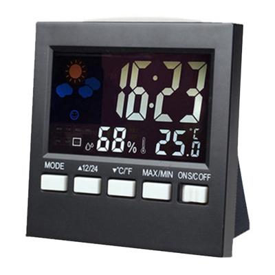 LCD Digital Electronic Temperature Humidity Meter Clock Weather Station Indoor