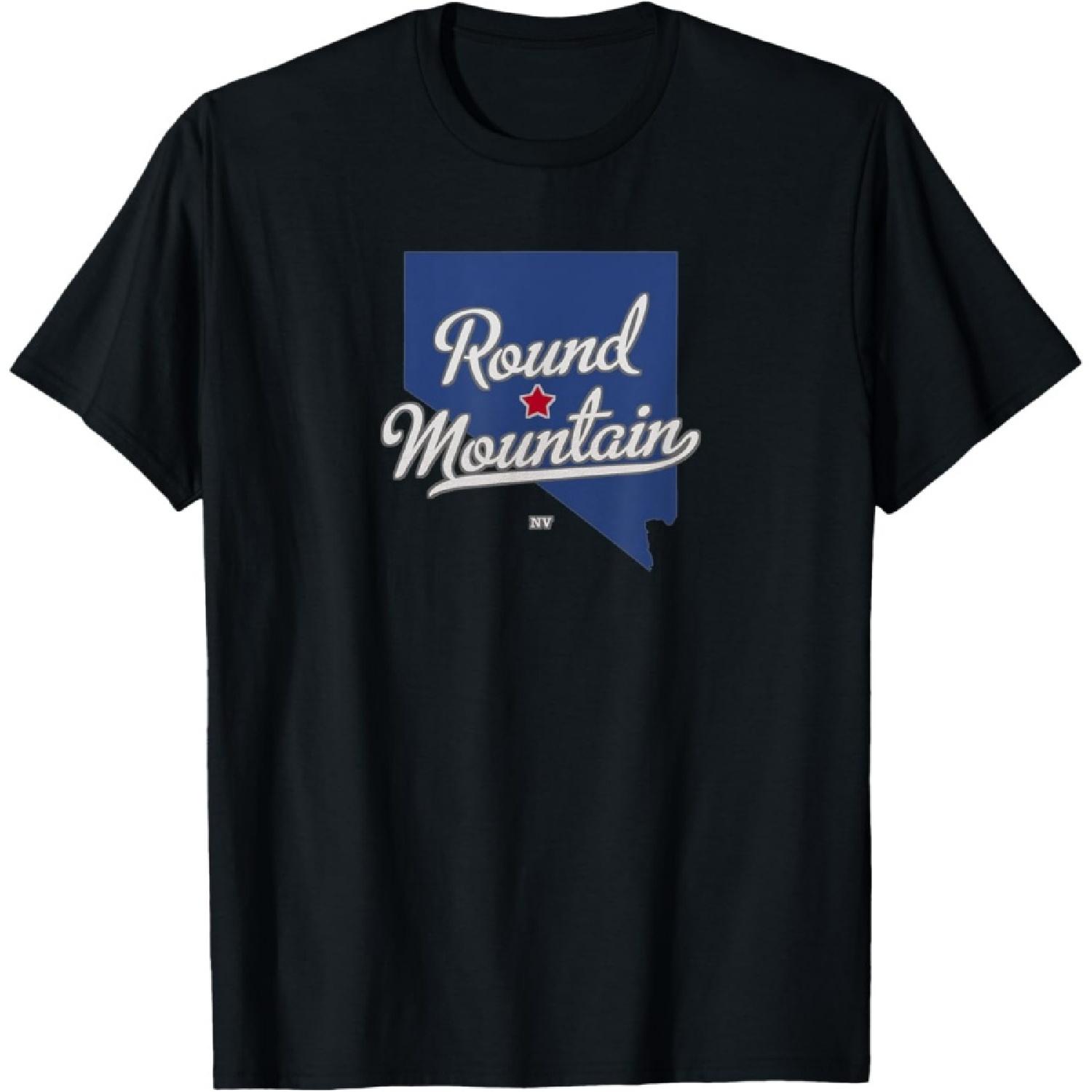 Round Mountain Nevada NV Map T-Shirt S
