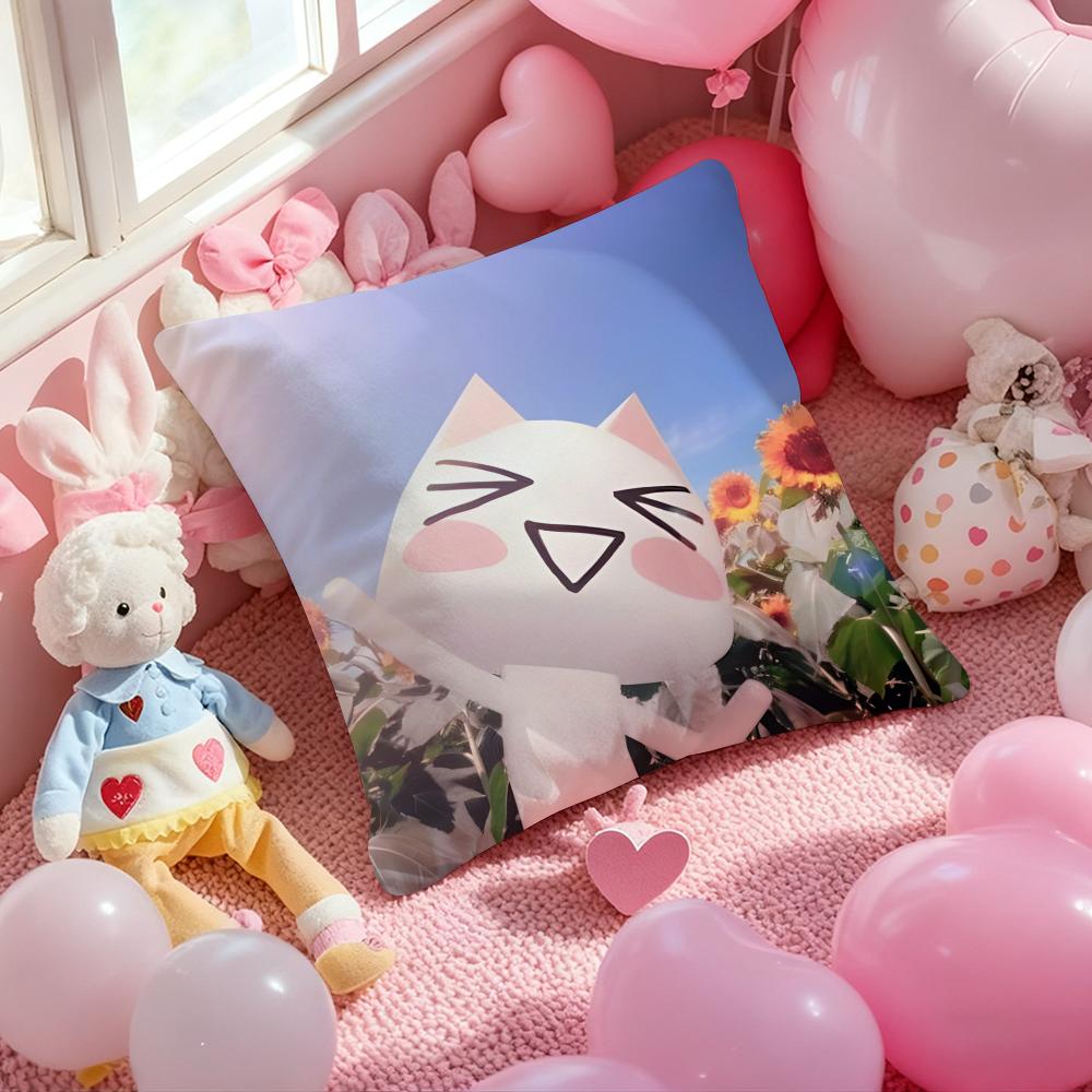 L-Lnoue T-Toro Cute Cushion Cover Pattern Printed Pillowcase for Living Room Sofa Cushion Cover & Bedroom Decor