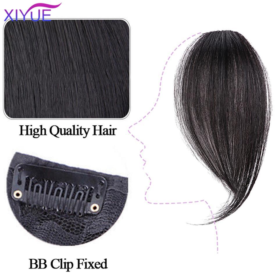 Natural Invisible False Middle-part Bangs Hair Extensions Clip In the Front Side Bangs Synthetic Fake Fringe Hairpiece