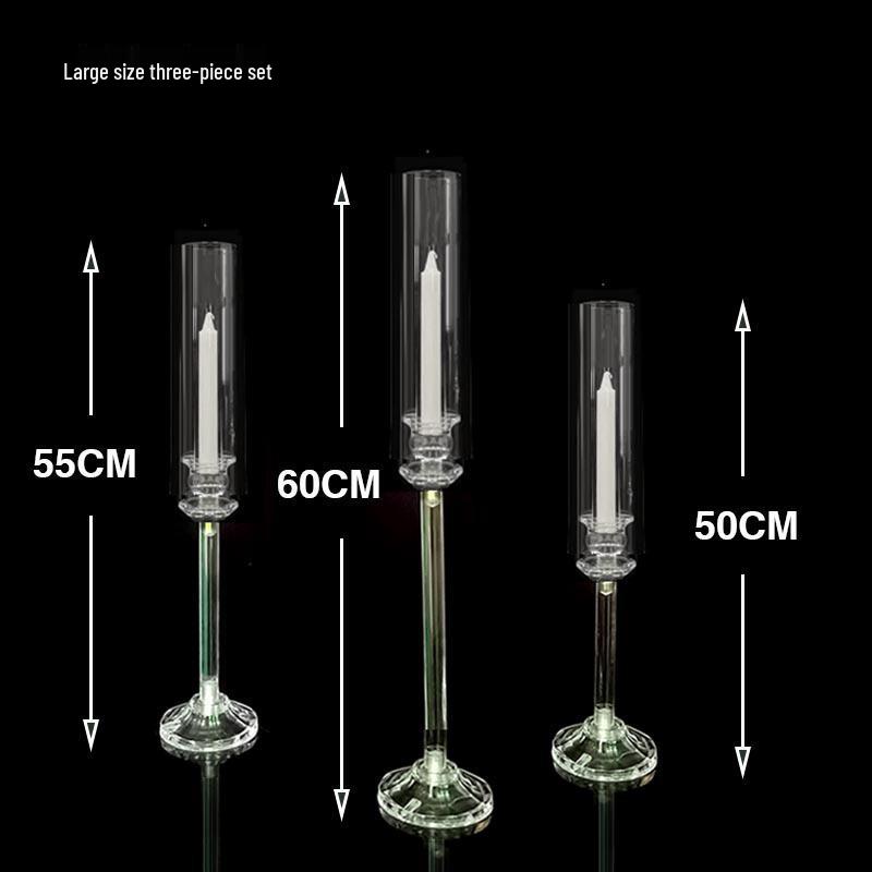 Clear Acrylic Candlestick Trio for Wedding & Party Decor